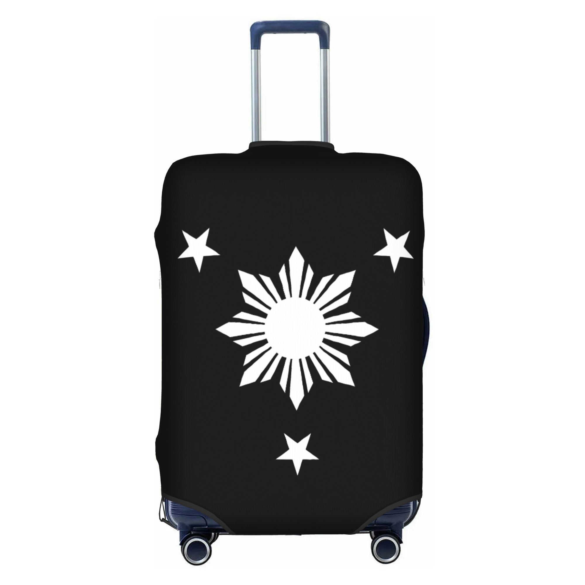 Travel Accessories Philippines - 3 ดาวและดวงอาทิตย์ ฝาครอบกระเป๋าเดินทางลายธงชาติฟิลิปปินส์ ผ้าคลุมกระเป๋าเดินทางแบบซักได้ สำหรับขนาด 18-32