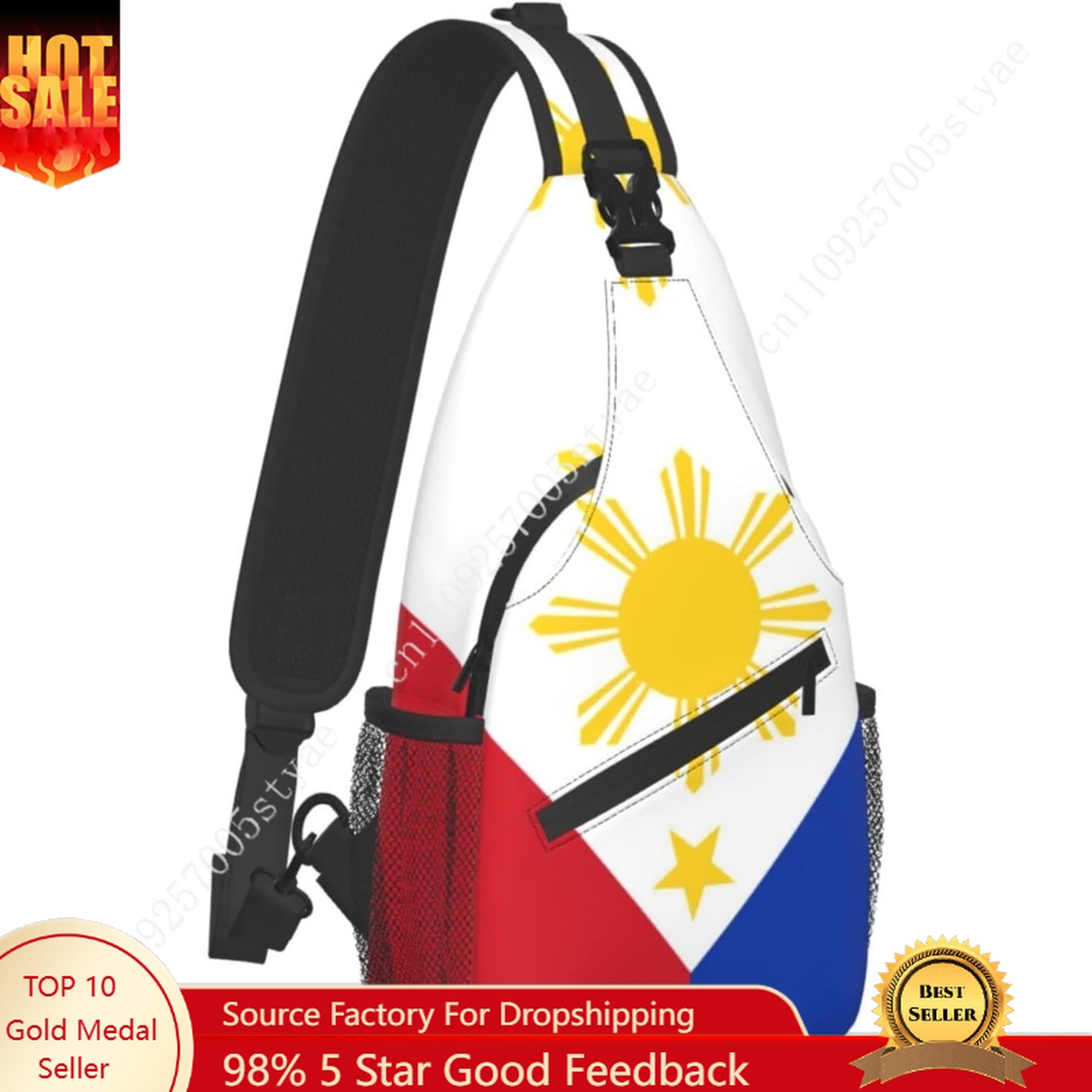 Travel Accessories Philippines - กระเป๋าสะพายข้างลายธงชาติฟิลิปปินส์ กระเป๋าสะพายข้างผู้ชาย ผู้หญิง กระเป๋าสะพายข้างอเนกประสงค์ กระเป๋าสะพายข้างสำหรับเดินทาง กระเป๋าสะพายข้างสำหรับเดินป่า