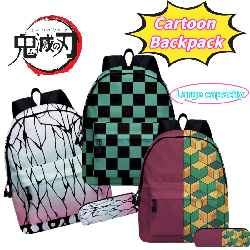 Travel Accessories New - กระเป๋าเป้สะพายหลังนักเรียนน้ำหนักเบา ลายดาบพิฆาตอสูร โคโจ ชิโนบุ คามาโดะ ทันจิโร่