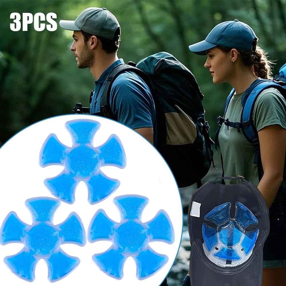 Travel Accessories Pack - แพ็คน้ำแข็งเจล PVC 3 ชิ้น - แผ่นทำความเย็นแบบปรับได้สำหรับหมวกและหมวกแก๊ป