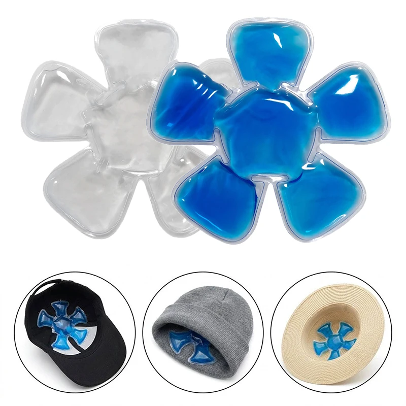 Travel Accessories Pack - แผ่นเจลประคบเย็น PVC สีฟ้าแบบปรับได้ ใช้ซ้ำได้ สำหรับหมวกและหมวกแก๊ป พกพาสะดวก