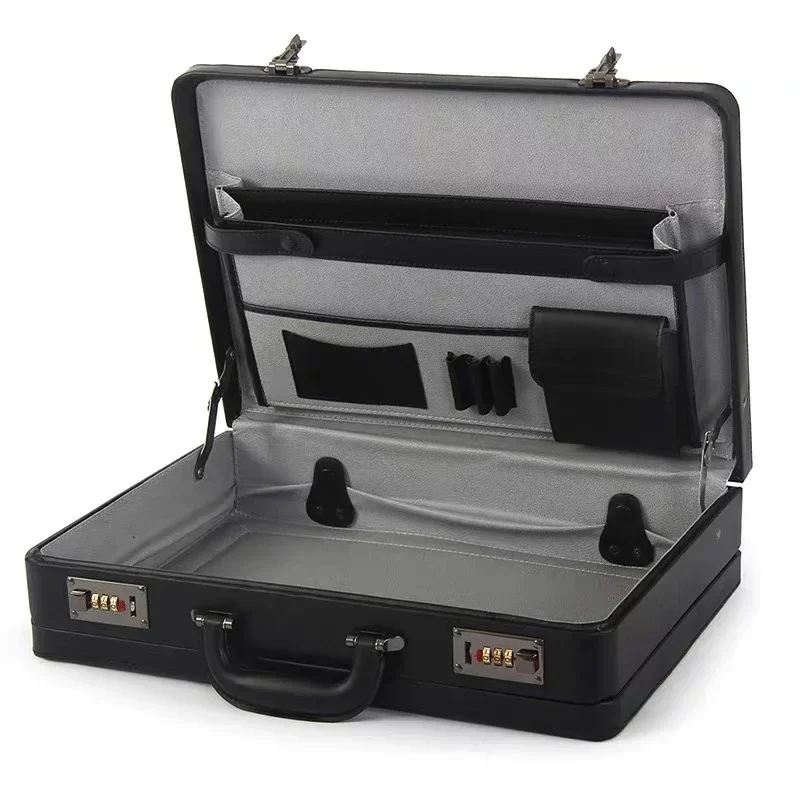 Travel Packing Cube - กระเป๋าเอกสารอเนกประสงค์แบบพกพาสำหรับนักธุรกิจ วัสดุหนัง ใส่แล็ปท็อปได้ ขนาด 18-19 นิ้ว