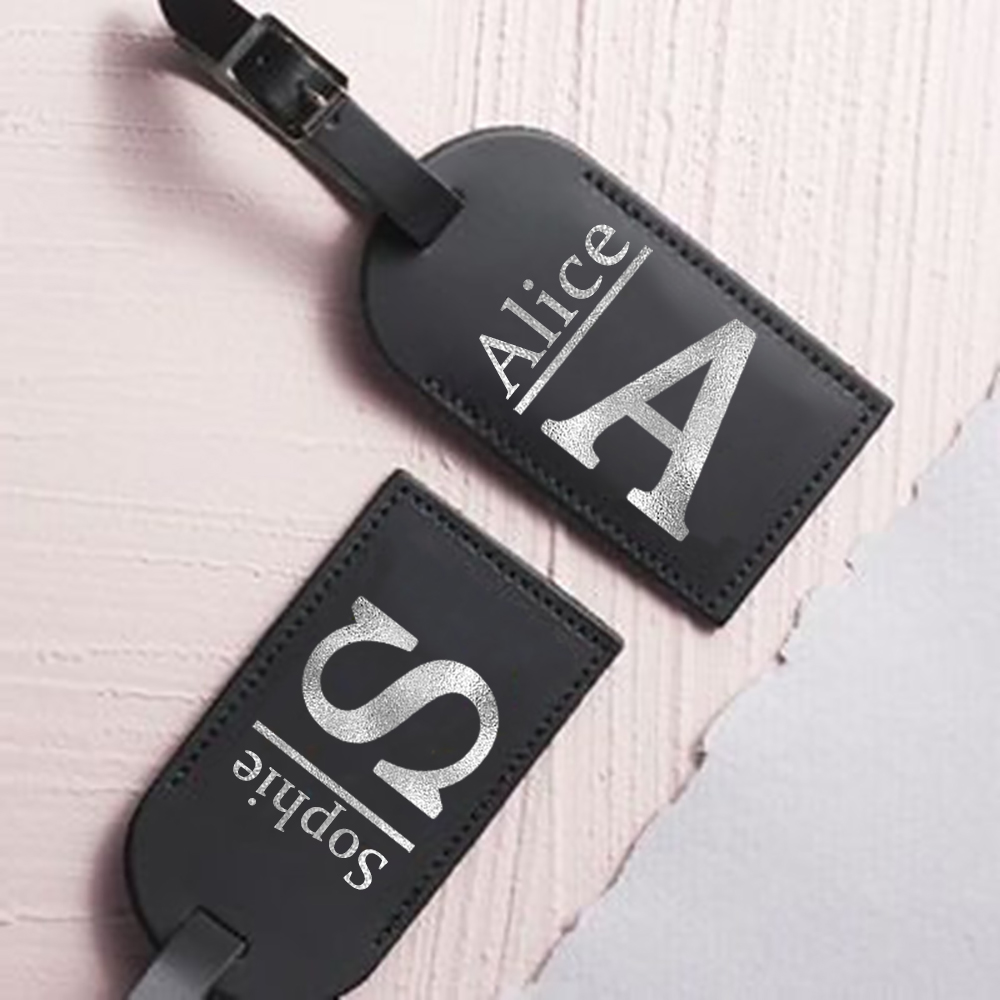 Travel Packing Cube - ส่วนบุคคลจดหมายชื่อ Monogram แท็กกระเป๋าเดินทาง Pu หนังสําหรับกระเป๋าเดินทางสัมภาระกระเป๋าถือกระเป๋าเดินทางป้ายงานแต่งงานของขวัญ