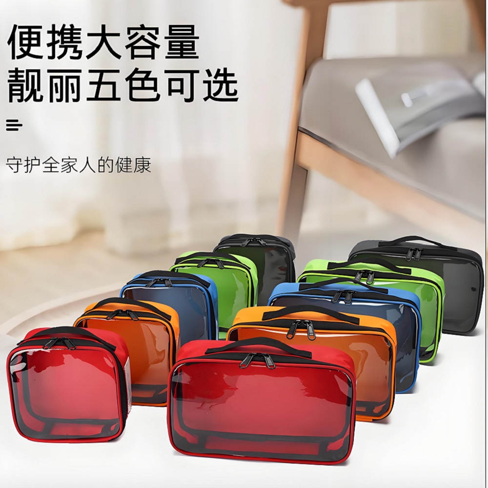 First Aid Travel Kit - กระเป๋าเก็บยาพกพาสำหรับเดินทางกลางแจ้ง ความจุขนาดใหญ่ ทำจากผ้า Oxford สำหรับยาที่บ้าน ชุดปฐมพยาบาล