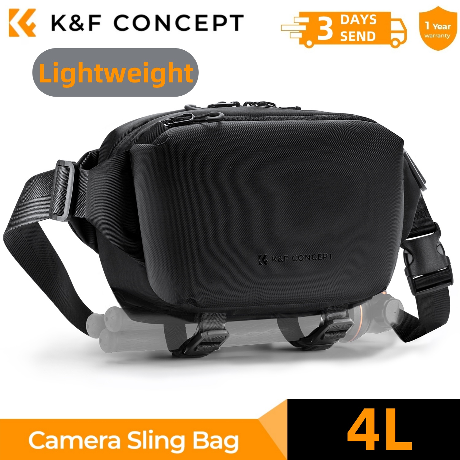 Camera Bag Travel - K&F CONCEPT 4L กระเป๋ากล้องแบบสะพายไหล่น้ำหนักเบากระเป๋าสะพายไหล่สำหรับถ่ายภาพสำหรับแคนนอน โซนี่ DSLR