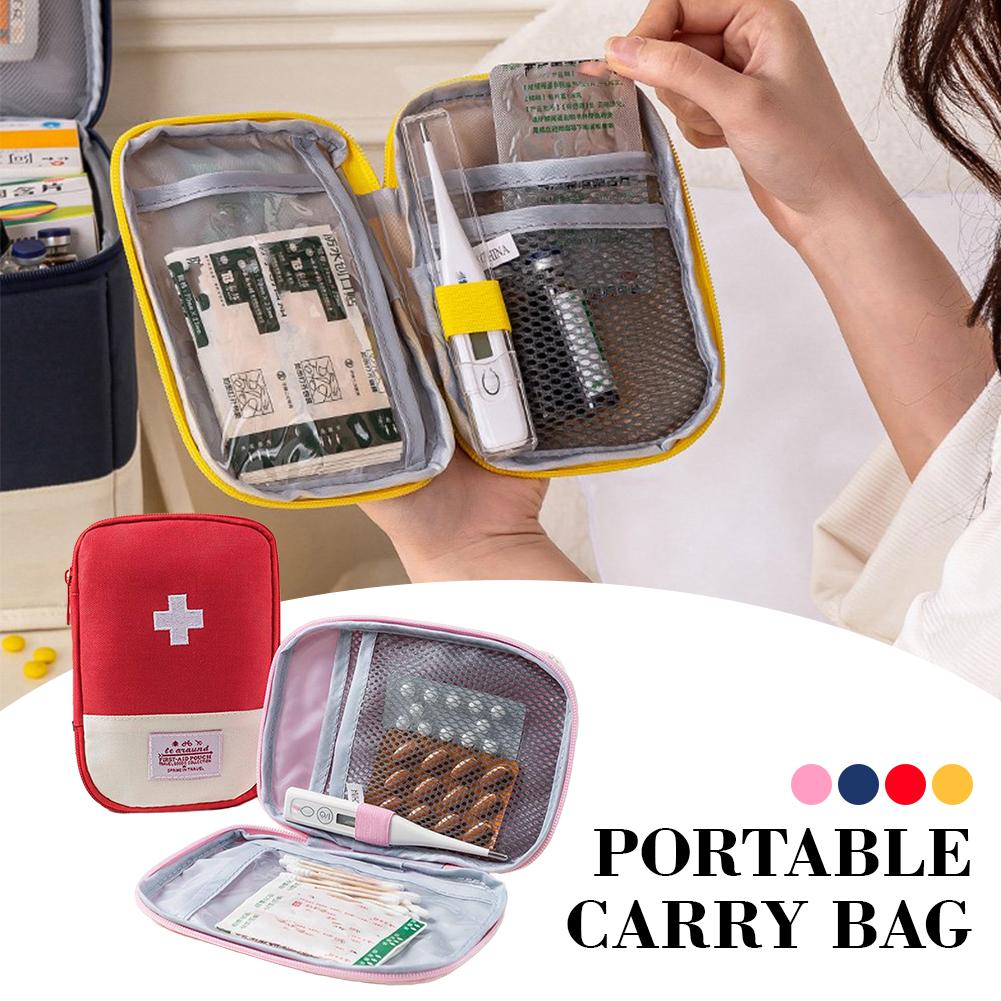 First Aid Travel Kit - กระเป๋ายาแบบพกพาขนาดเล็ก ชุดปฐมพยาบาลสำหรับเดินทาง กระเป๋าเก็บยา ชุดอุปกรณ์เอาตัวรอด กล่องยา อุปกรณ์ตั้งแคมป์กลางแจ้ง