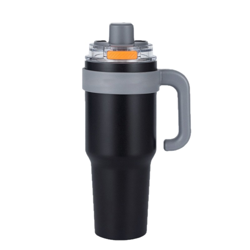Travel Accessories To Buy - 【TODAY-BUY】~@ แก้วน้ำเก็บความร้อนแบบมีหูจับ ด้านในทำจากเซรามิก พร้อมหูจับ แก้วน้ำสแตนเลสสุญญากาศ สำหรับใช้ในรถยนต์