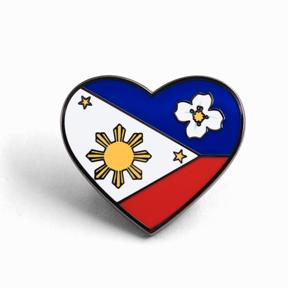 Travel Accessories Philippines - เข็มกลัดเคลือบลายธงชาติฟิลิปปินส์ 1 ชิ้น, เข็มกลัดลายดอกมะลิ, ของที่ระลึกสำหรับนักเดินทาง, เครื่องประดับแฟชั่น,