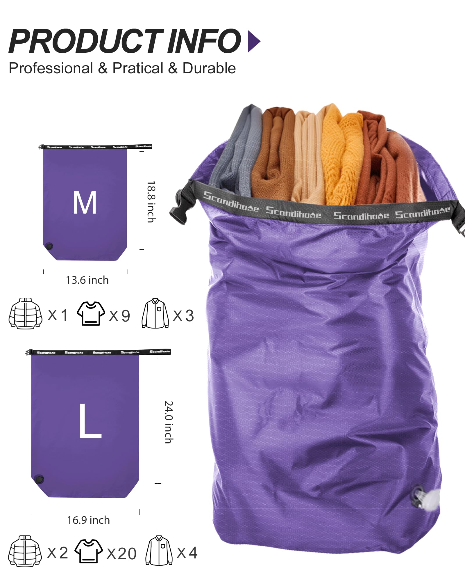 ถุงบีบอัดกันกระแทกสำหรับเดินทา - Travel Accessories Packing Cubes บทวิจารณ์และราคา