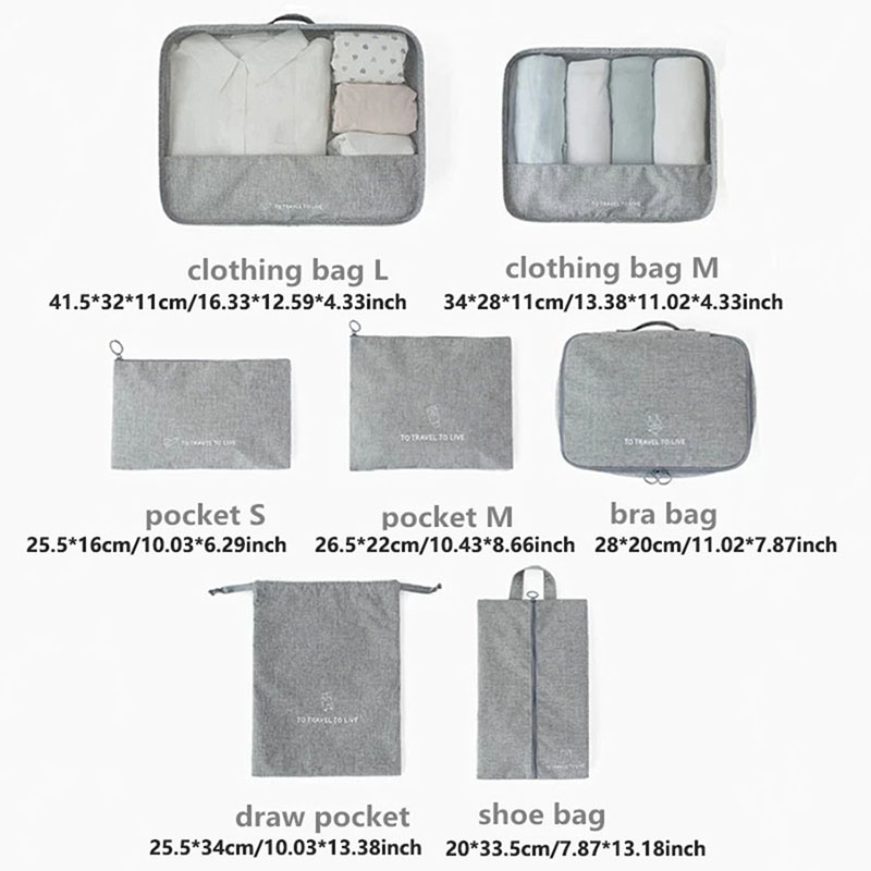 ชุดกระเป๋าจัดระเบียบสำหรับเดิน - Travel Accessories Packing Cubes บทวิจารณ์และราคา