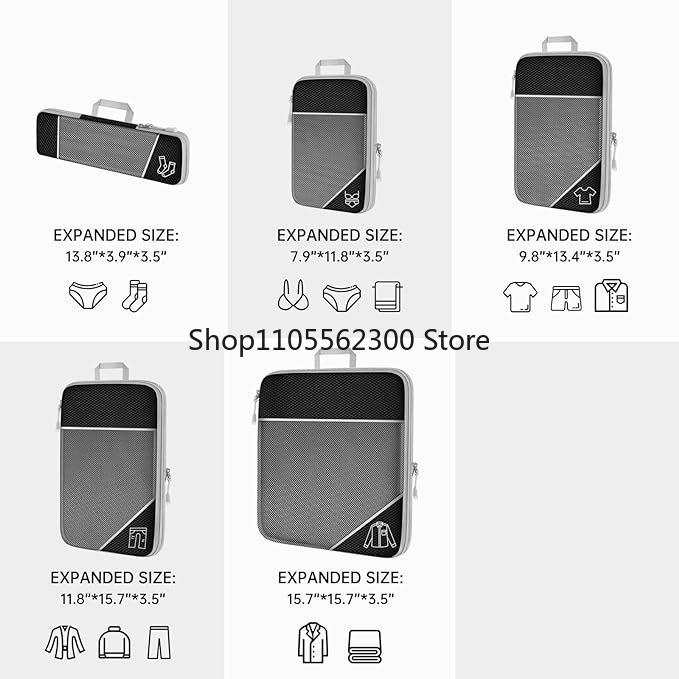 ชุดกระเป๋าจัดระเบียบแบบตาข่ายข - Travel Accessories Packing Cubes บทวิจารณ์และราคา