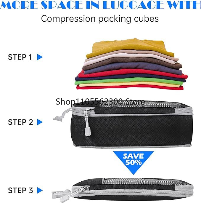 ชุดกระเป๋าจัดระเบียบแบบตาข่ายข - Travel Accessories Packing Cubes บทวิจารณ์และราคา