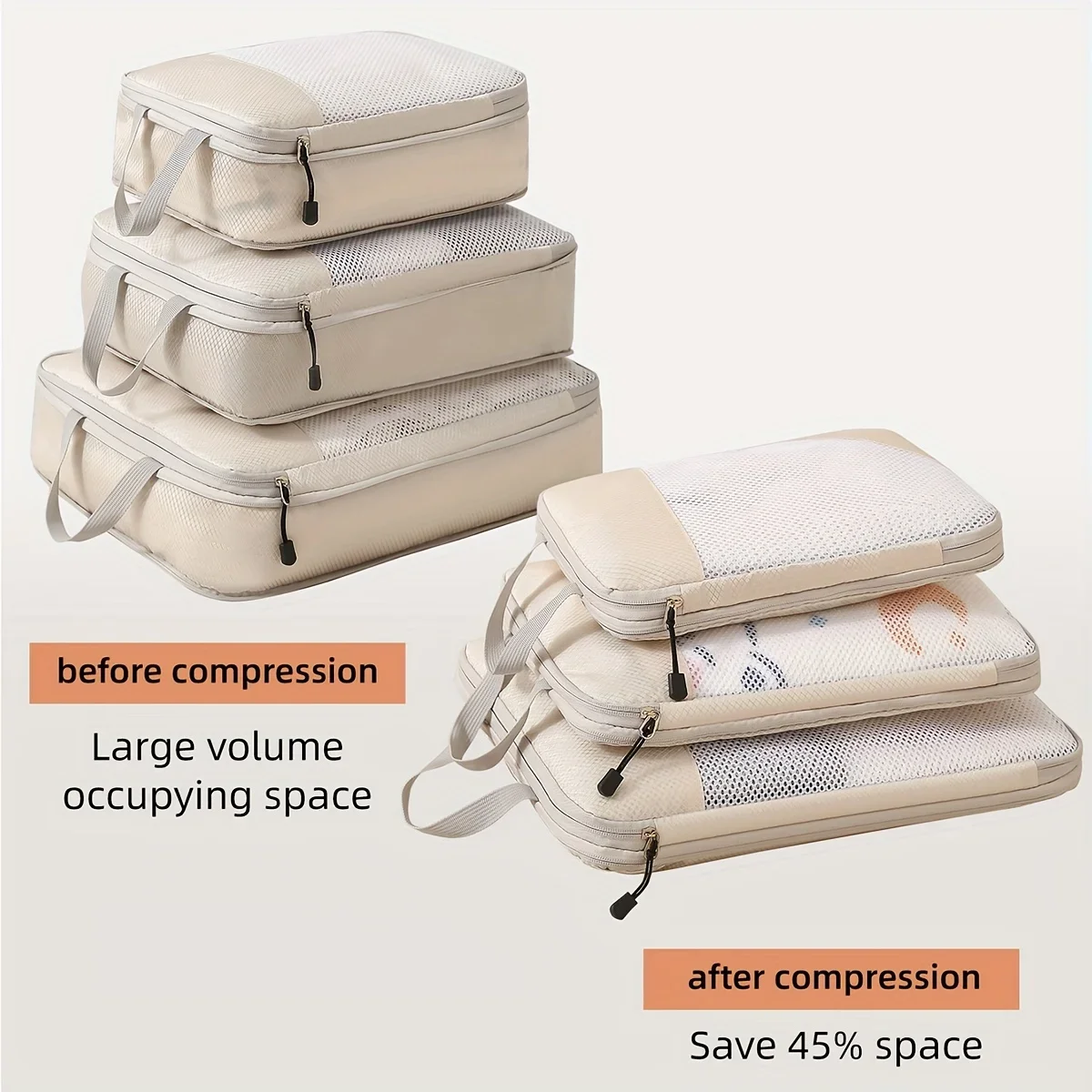 ลูกบาศก์บรรจุการบีบอัดการเดินท - Travel Accessories Packing Cubes บทวิจารณ์และราคา