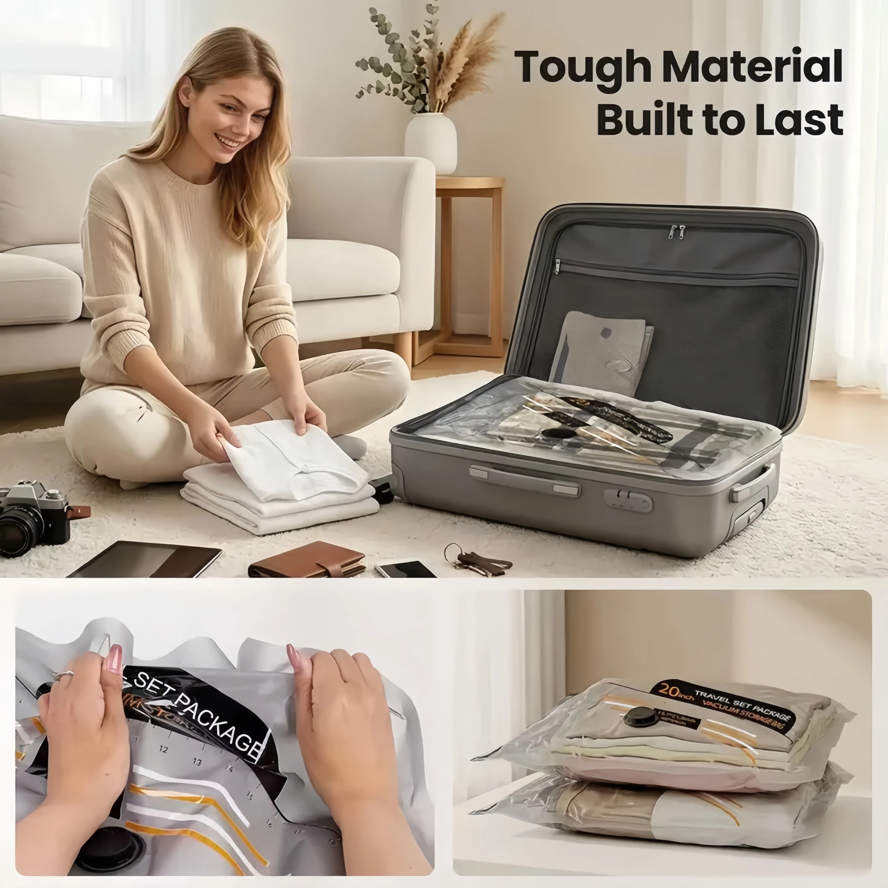 ถุงจัดเก็บสุญญากาศแบบบีบอัดพร้ - Travel Accessories Packing Cubes บทวิจารณ์และราคา