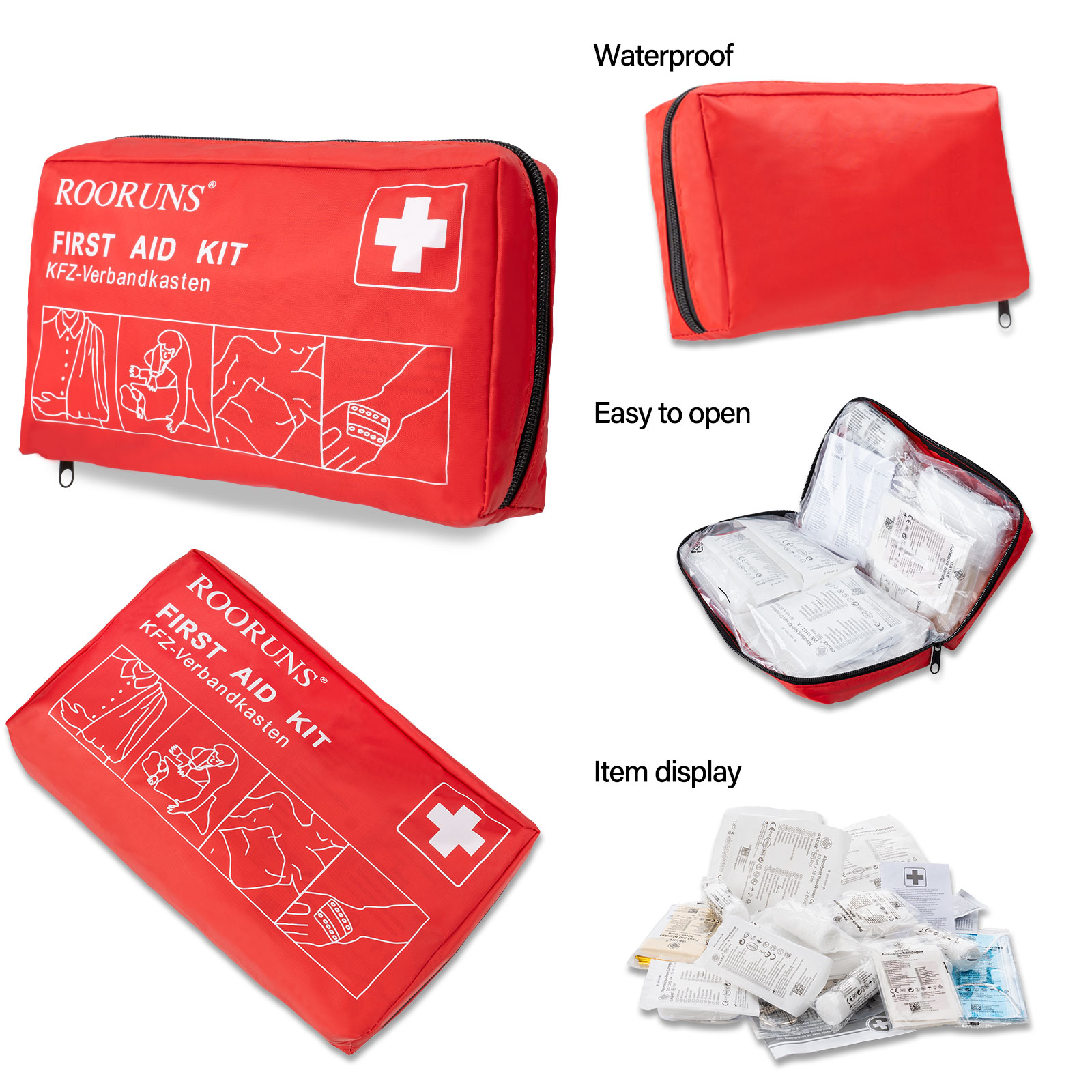 ชุดปฐมพยาบาลพกพา ROORUNS 41 ชิ - First Aid Travel Kit บทวิจารณ์และราคา