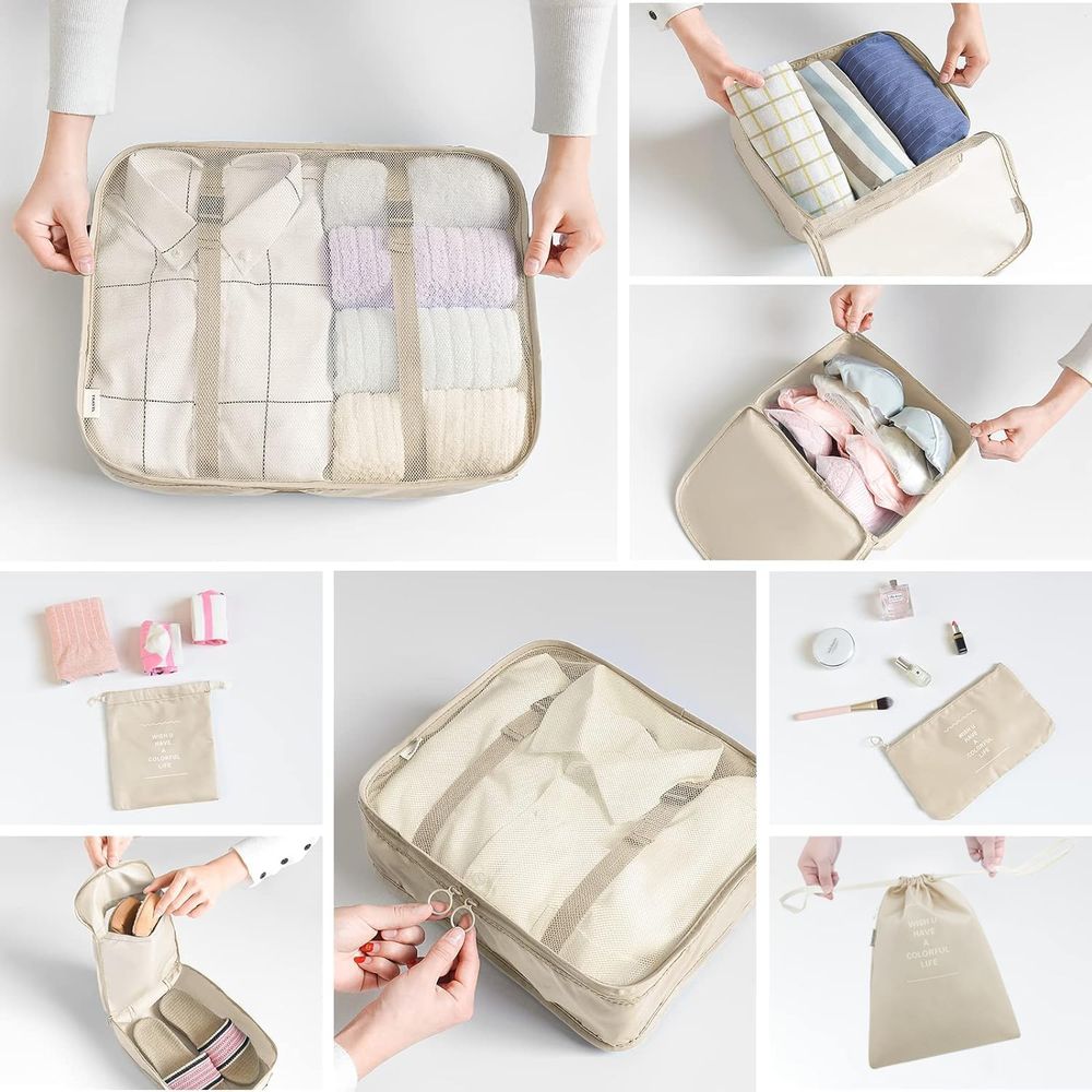 ชุดกระเป๋าจัดระเบียบสำหรับเดิน - Travel Accessories Packing Cubes บทวิจารณ์และราคา