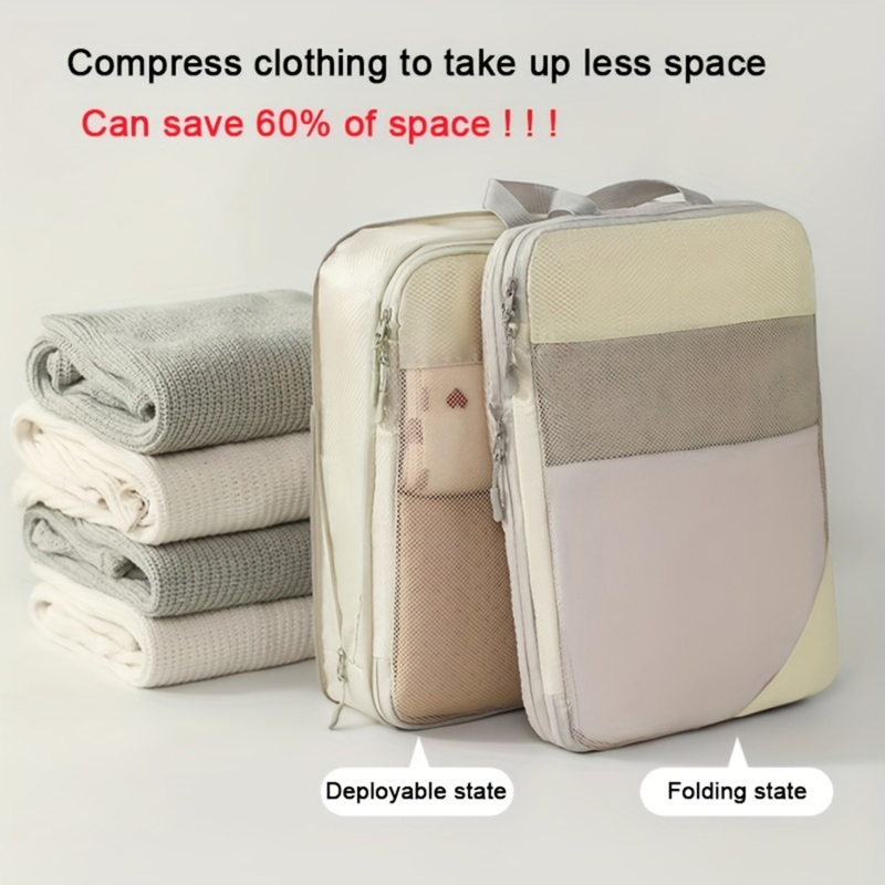 กระเป๋าจัดระเบียบแบบบีบอัด 5 ช - Travel Accessories Packing Cubes บทวิจารณ์และราคา