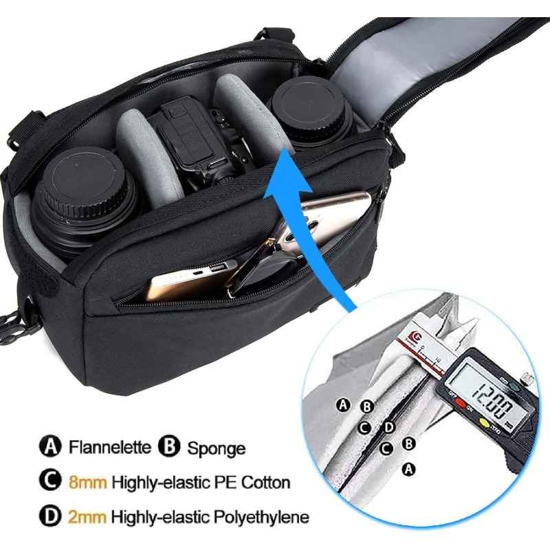 กระเป๋าสะพายไหล่เดียวกันน้ำสำห - Camera Bag Travel บทวิจารณ์และราคา