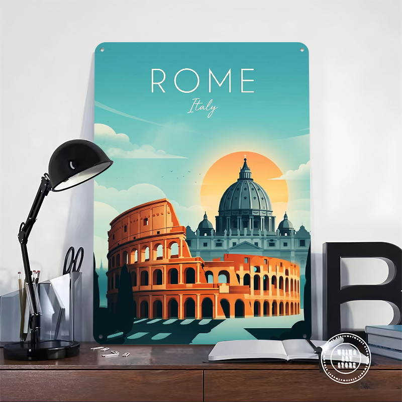 โปสเตอร์โลหะการท่องเที่ยวโรม ข - Travel Accessories Rome บทวิจารณ์และราคา