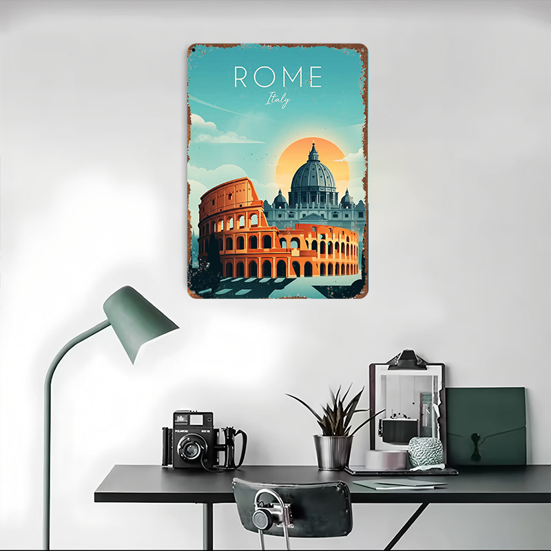 โปสเตอร์โลหะการท่องเที่ยวโรม ข - Travel Accessories Rome บทวิจารณ์และราคา