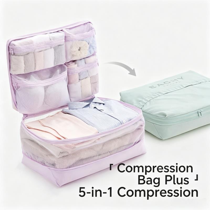 กระเป๋าจัดระเบียบเสื้อผ้าแบบพั - Travel Accessories Packing Cubes บทวิจารณ์และราคา