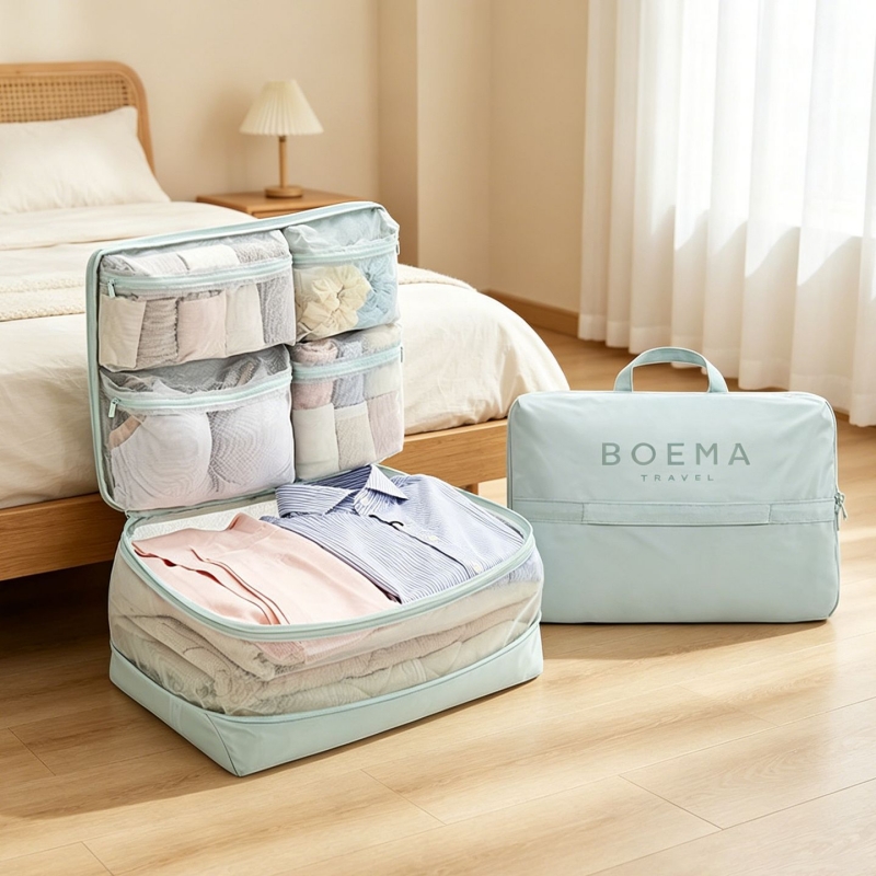 กระเป๋าจัดระเบียบเสื้อผ้าแบบพั - Travel Accessories Packing Cubes บทวิจารณ์และราคา
