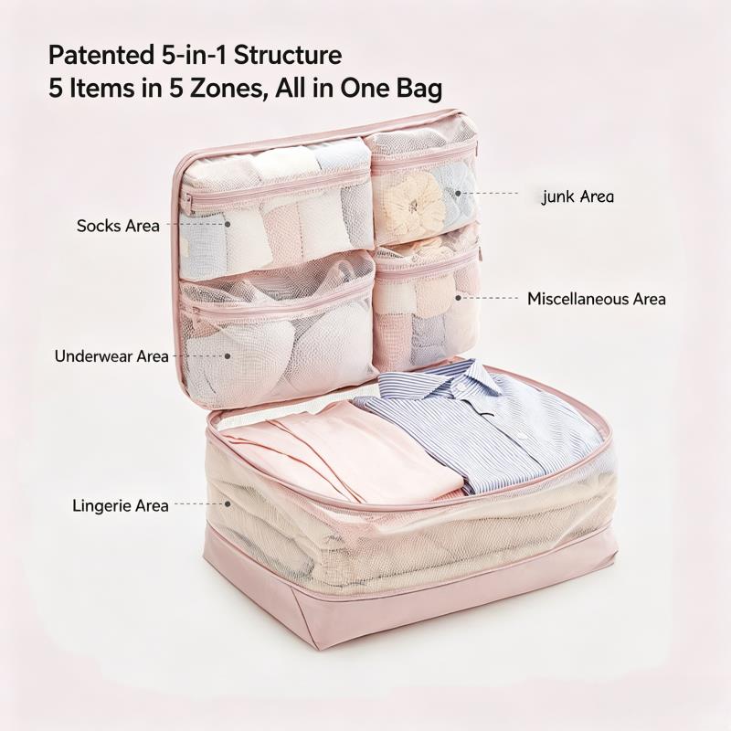 กระเป๋าจัดระเบียบเสื้อผ้าแบบพั - Travel Accessories Packing Cubes บทวิจารณ์และราคา